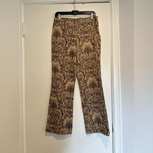 VTG 90s Women’s Sz: 6 Lord and Taylor Tan Paisley Stretch Flare Bell Bottoms